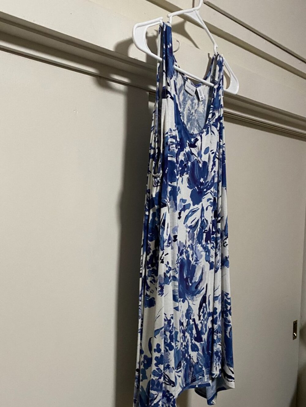 Tabitha Webb, blue & white asymmetrical, tank style tunic/dress, size 1X - Picture 3 of 9